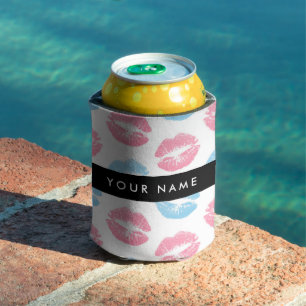 Enfriador De Latas Labios rosados, labios azules, besos, tu nombre, p