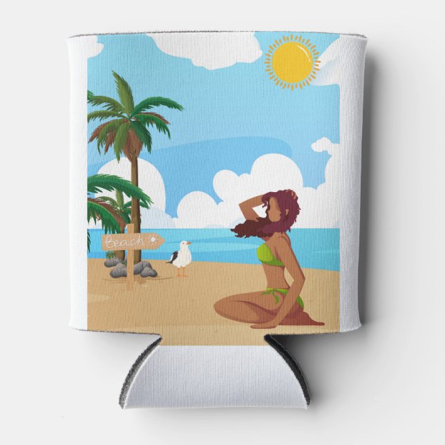 Enfriador De Latas ladie en la playa (Anverso)