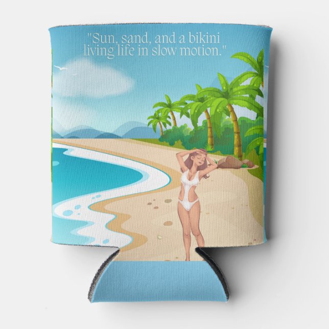 Enfriador De Latas ladie en la playa (Anverso)