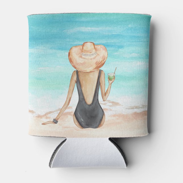 Enfriador De Latas ladie en la playa (Anverso)
