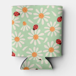 Enfriador De Latas Ladybugs and Daisies Custom Name