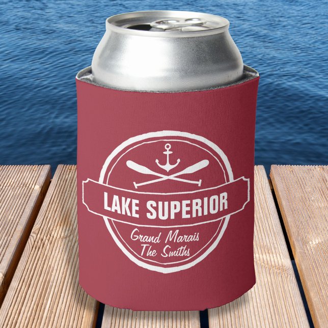 Enfriador De Latas Lago Superior, ciudad personalizado, nombre, ancla (Subido por el creador)
