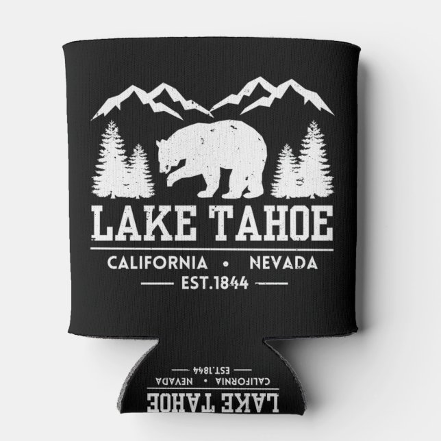 Enfriador De Latas Lago Tahoe - Montañas Grizzly Bear de California (Reverso)