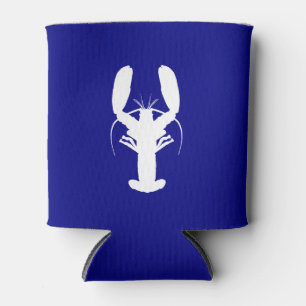 Enfriador De Latas Langosta De Decoración Azul Y Blanco De La Marina