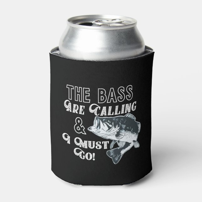 Enfriador De Latas Largemouth Bass Cita a Fisherman Beer (Lata Anverso)
