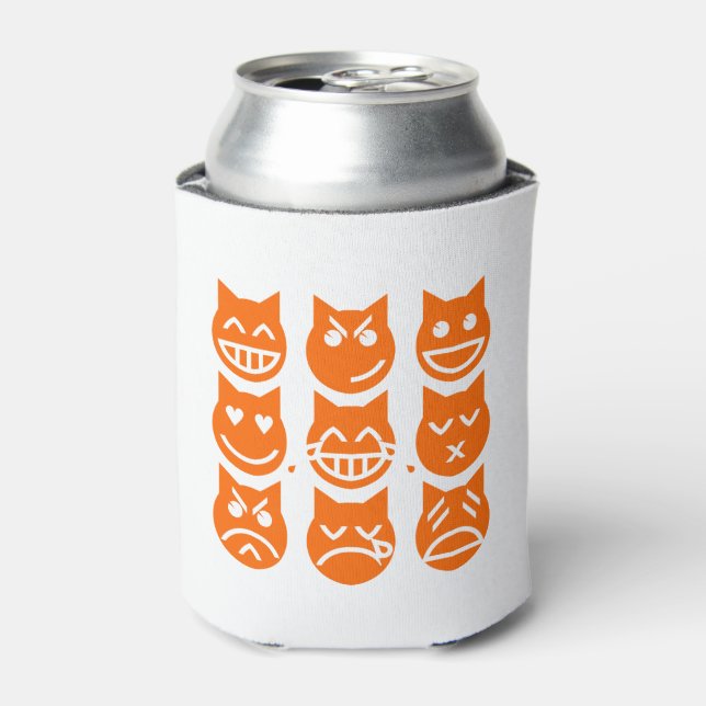 Enfriador De Latas Las 9 vidas del gato de la Emoji (Lata Anverso)