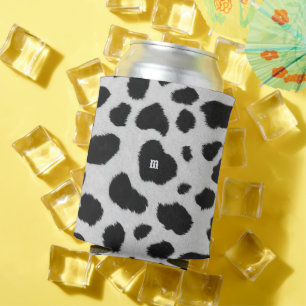 Enfriador De Latas Las manchas de vaca blancas y negras patrón de tex