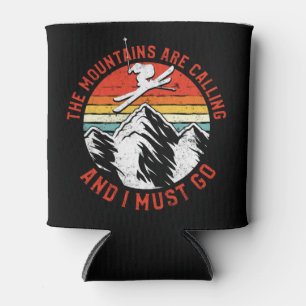 Enfriador De Latas Las Montañas De Esquí De Nieve Retro Vintage Están