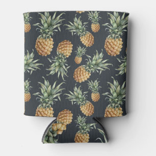 Enfriador De Latas Las piñas tropicales en acuarela, sin costuras.