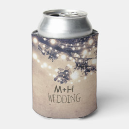 Enfriador De Latas Las ramas de árbol y las cuerdas iluminan al Boda 