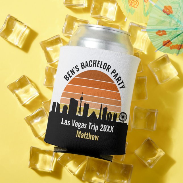 Enfriador De Latas Las Vegas Strip Sunset Personalizado Vacation (Verano in situ)