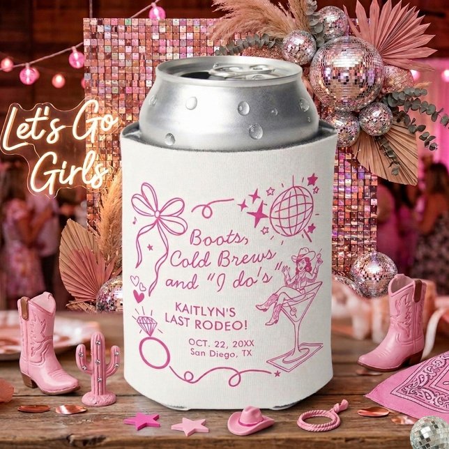 Enfriador De Latas Last Rodeo Disco Cowgirl Bachelorette Party (Subido por el creador)