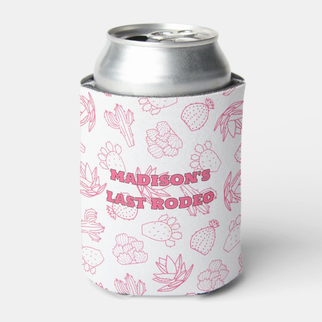 Enfriador De Latas Last Rodeo Pink Bachelorette Party (Lata Anverso)