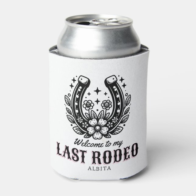 Enfriador De Latas last rodeo western bachelorette party custom name (Lata Anverso)