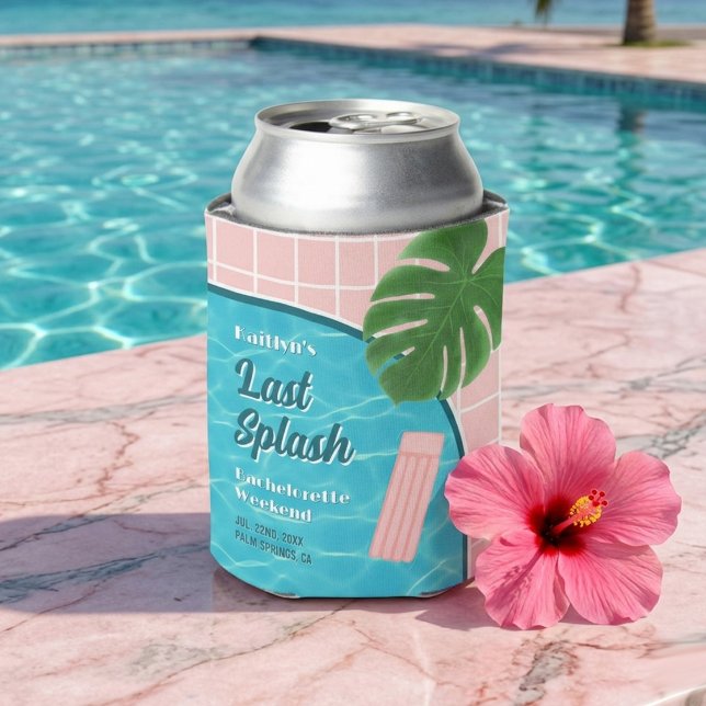 Enfriador De Latas Last Splash Bachelorette Weekend Pool Party Favor (Subido por el creador)
