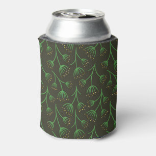 Enfriador De Latas Lata de color azul estilo vintage con patrón botán