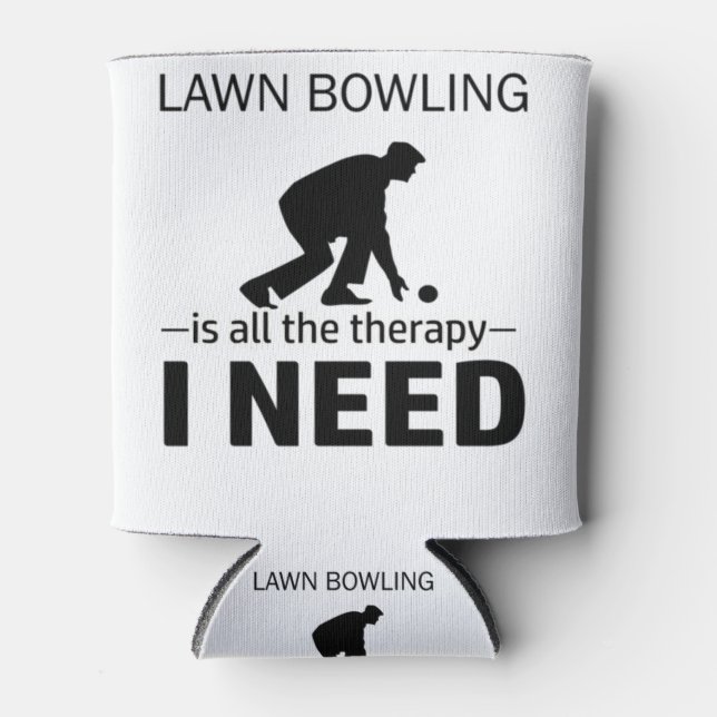 Enfriador De Latas Lawn Bowling is my therapy-RGp8w (Anverso)