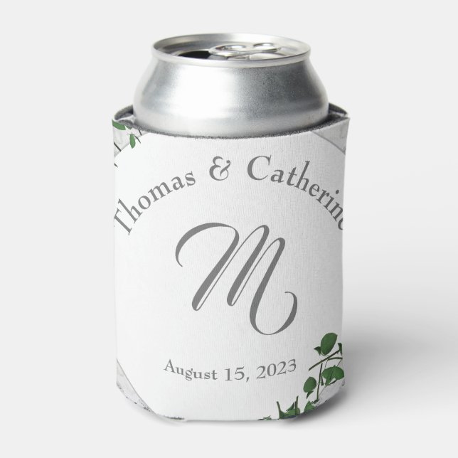 Enfriador De Latas Lazo blanco y Rosa deja refrigerador (Lata Anverso)