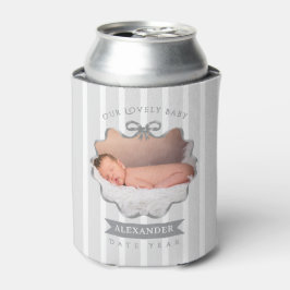 Enfriador De Latas Lazo de arco bebé recién nacido niño gris