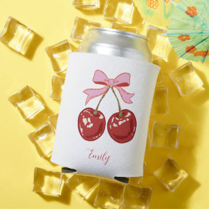 Enfriador De Latas Lazo de cereza Coquette personalizado