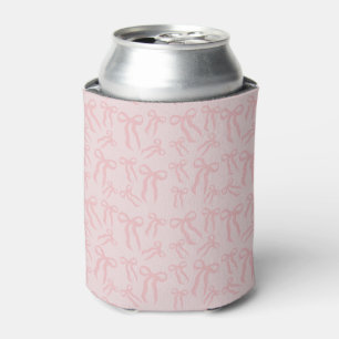 Enfriador De Latas Lazos de cinta rosa boho en rosa polvo rubor