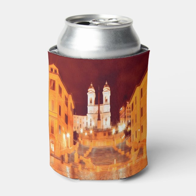 Enfriador De Latas ldp PIAZZA DI SPAGNA por noche Roma (Lata Anverso)