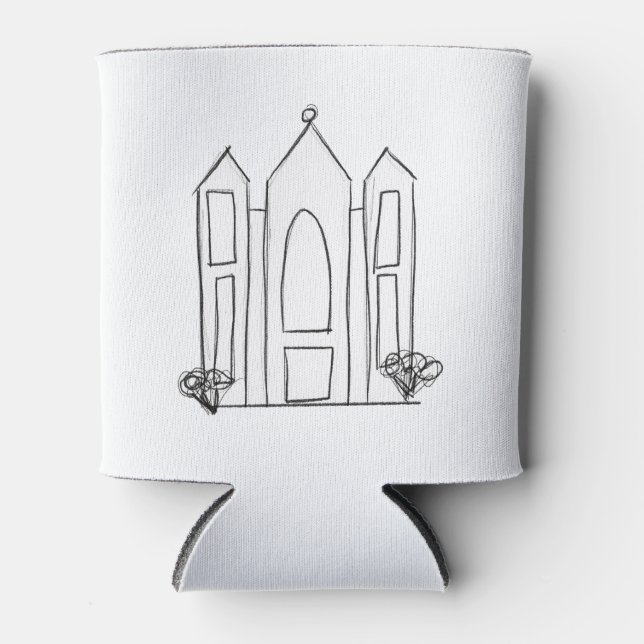 Enfriador De Latas LDS Salt Lake City Temple simple mormón moderno (Anverso)