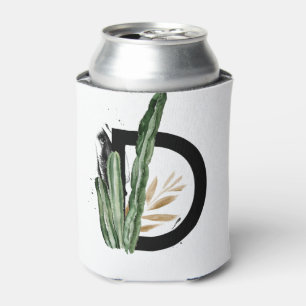 Enfriador De Latas Leaves tropicales Faux Relieve metalizado dorado L