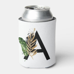 Enfriador De Latas Leaves tropicales Letra falsa Relieve metalizado d