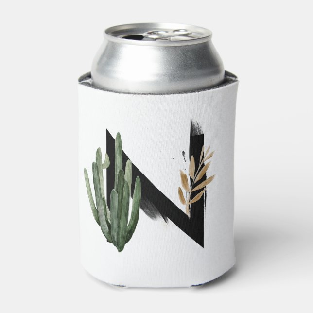 Enfriador De Latas Leaves tropicales Relieve metalizado dorado falso  (Lata Anverso)