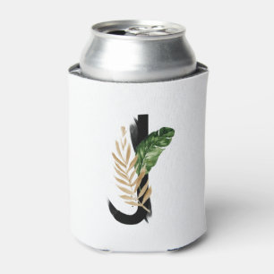 Enfriador De Latas Leaves tropicales Relieve metalizado dorado falso