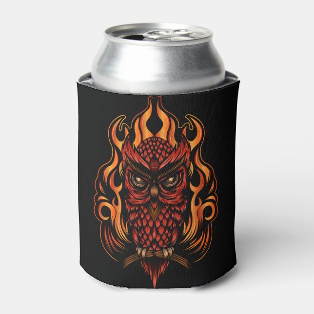 Enfriador De Latas Lechuza de Fuego (Lata Anverso)