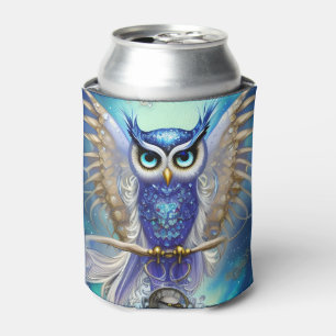 Enfriador De Latas Lechuza Steampunk Azul