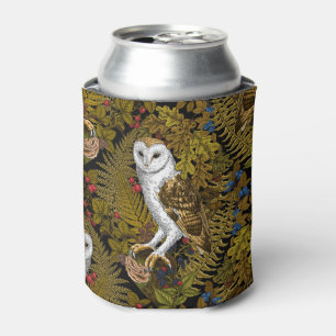 Enfriador De Latas Lechuzas, helechos, roble y bayas 2
