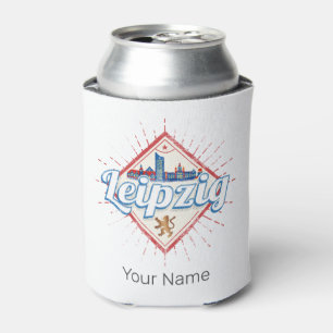 Enfriador De Latas Leipzig Alemania Sajonia Retro Skyline Vintage