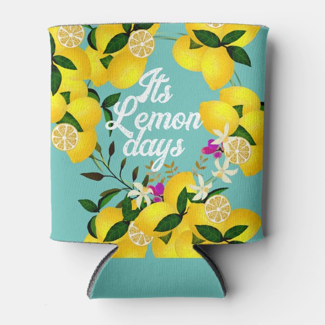 Enfriador De Latas Lemon Days Aqua (Anverso)