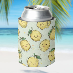 Enfriador De Latas Lemon Love – Cítrico de Acuarela Amarillo Brillan