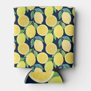 Enfriador De Latas Lemones acuarela: Ilustracion de patrón fresco