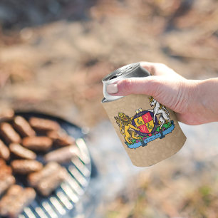 Enfriador De Latas León y Unicornio Rampant Escudo de cerveza