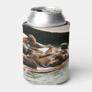 Enfriador De Latas Leones marinos al sol en San Francisco