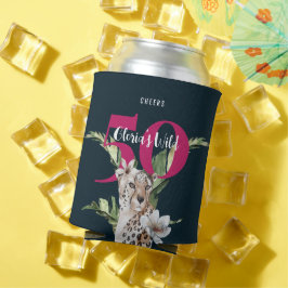 Enfriador De Latas Leopardo de la selva salvaje Rosa 50 cumpleaños