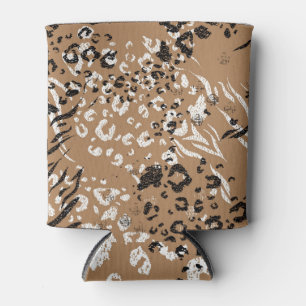 Enfriador De Latas Leopardo moderno: patrón de naturaleza salvaje.