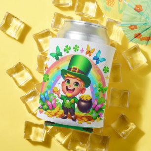 Enfriador De Latas Leprechaun arcoiris con oro
