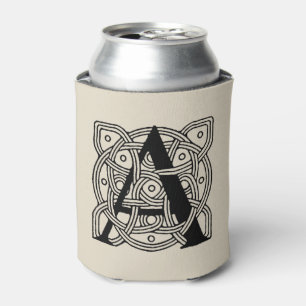 Enfriador De Latas Letra A Monograma Estampa de Nudo Céltico Vintage