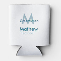 Letra azul marino groomsman fecha masculina por