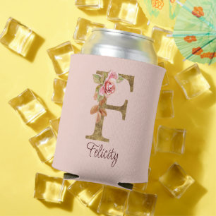 Enfriador De Latas Letra de nombre personalizada F Relieve metalizado