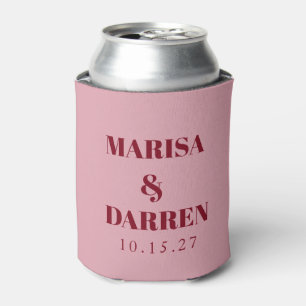 Enfriador De Latas Letra manuscrita rosa boda personalizada