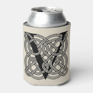 Enfriador De Latas Letra V Monograma Impresión Vintage Nudo Celta