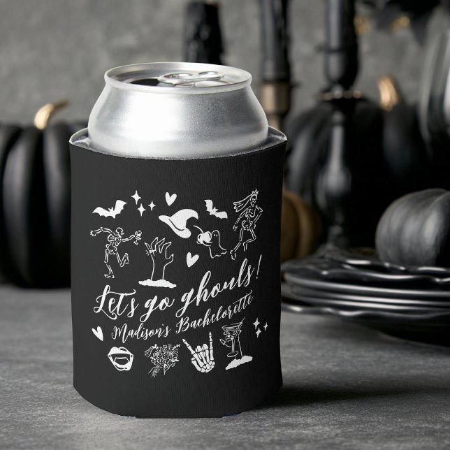 Enfriador De Latas Let's Go Ghouls Spooky Whimsical Bachelorette (Subido por el creador)