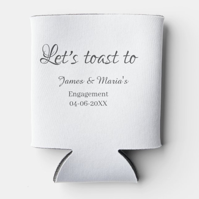 Enfriador De Latas Let's toast to engagement party name date elegant  (Anverso)